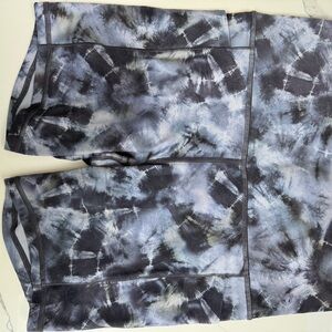 Athleta Tie-Dye Bike Shorts - Black and Gray